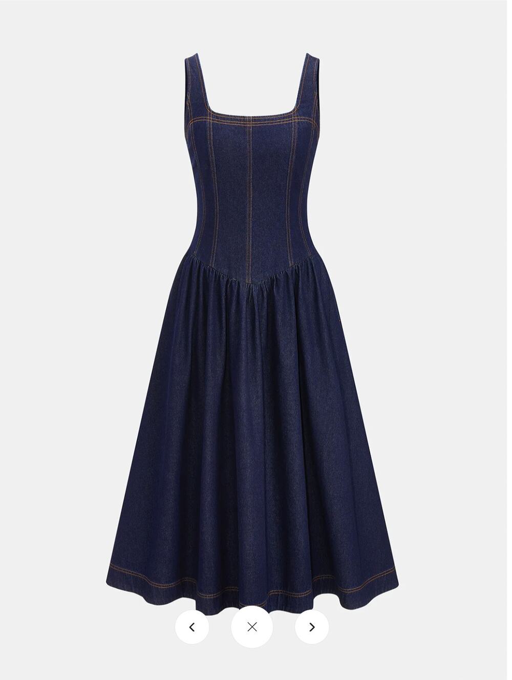 NWT Commense Sleeveless Denim Flare Maxi Dress Sz XL